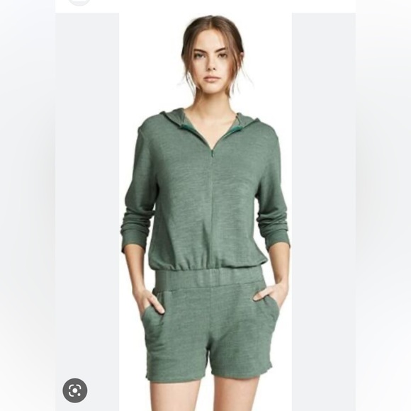NWT Monrow Hooded Long Sleeve Short Romper/Jumpsuit - Picture 7 of 10